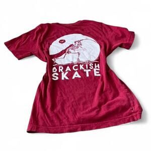 2000s Style Brackish Skate Red Skeleton Graphic T-Shirt – Size S